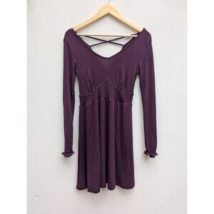 Fit and Flare Mini Dress Juniors Zinf Andel Burgundy Cross Back Boho Size Small